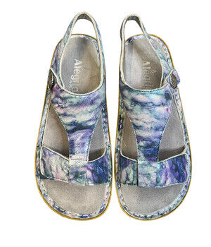 Alegria Ken298 Women’s Comfort Sandals Blue Purple Opalescent EU 37 US 7-7.5